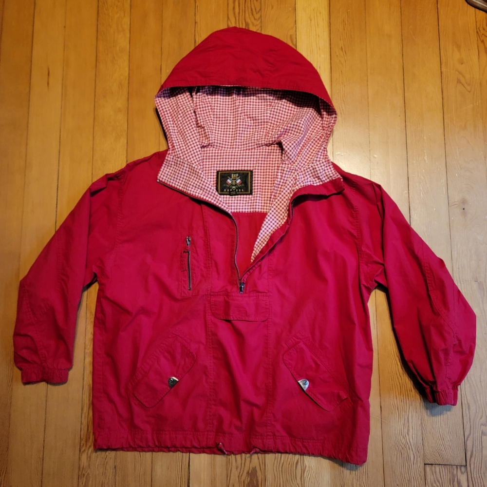 Express Red and White Plaid Jacket